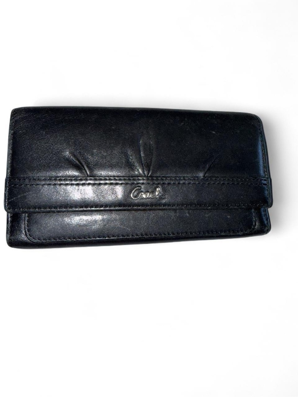 Coach Black Leather Signature Logo Wallet